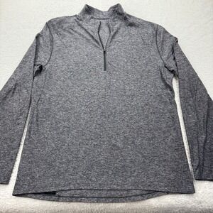 Lululemon Men's Heathered Gray Quarter Zip Long Sleeve Athletic Pullover XL